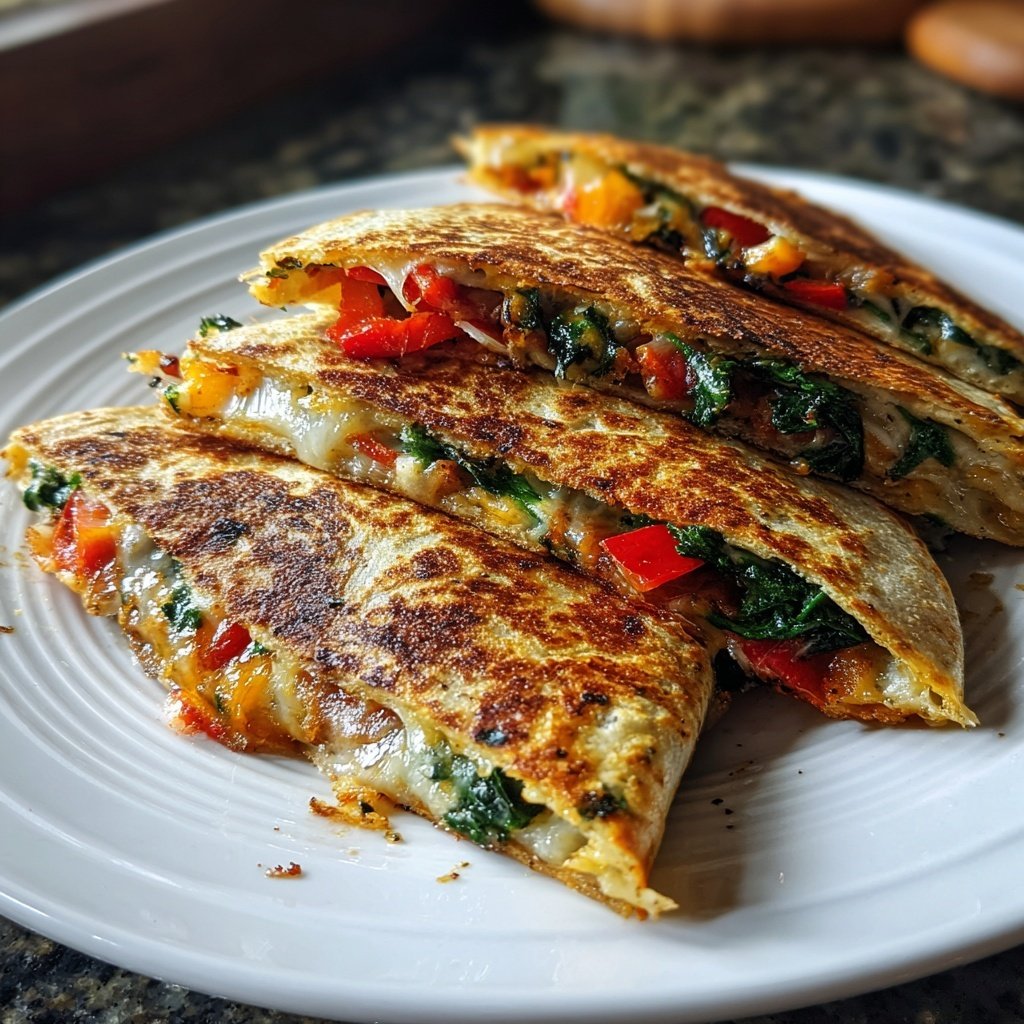 Super Bowl Appetizer Cheesy Veggie Quesadillas