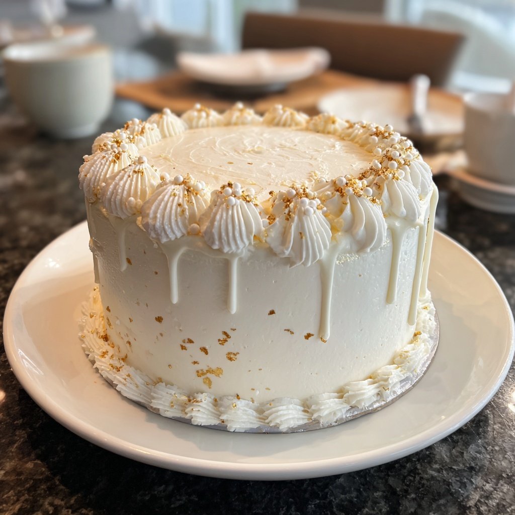 Minimal White Pisces Birthday Cake