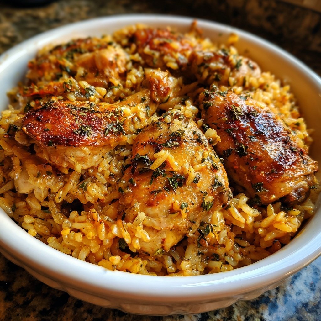 One Pot Chicken And Rice With Garlic