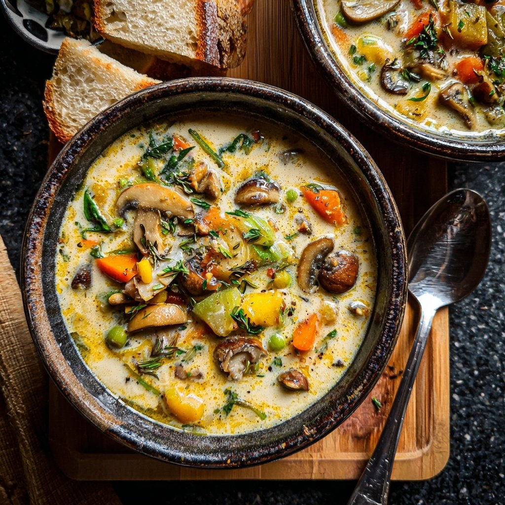Spring Mushroom Vegetable Soup