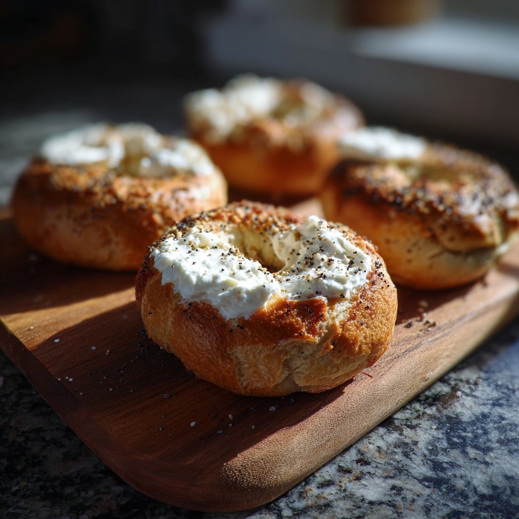 Soft Homemade Bagels With Yogurt