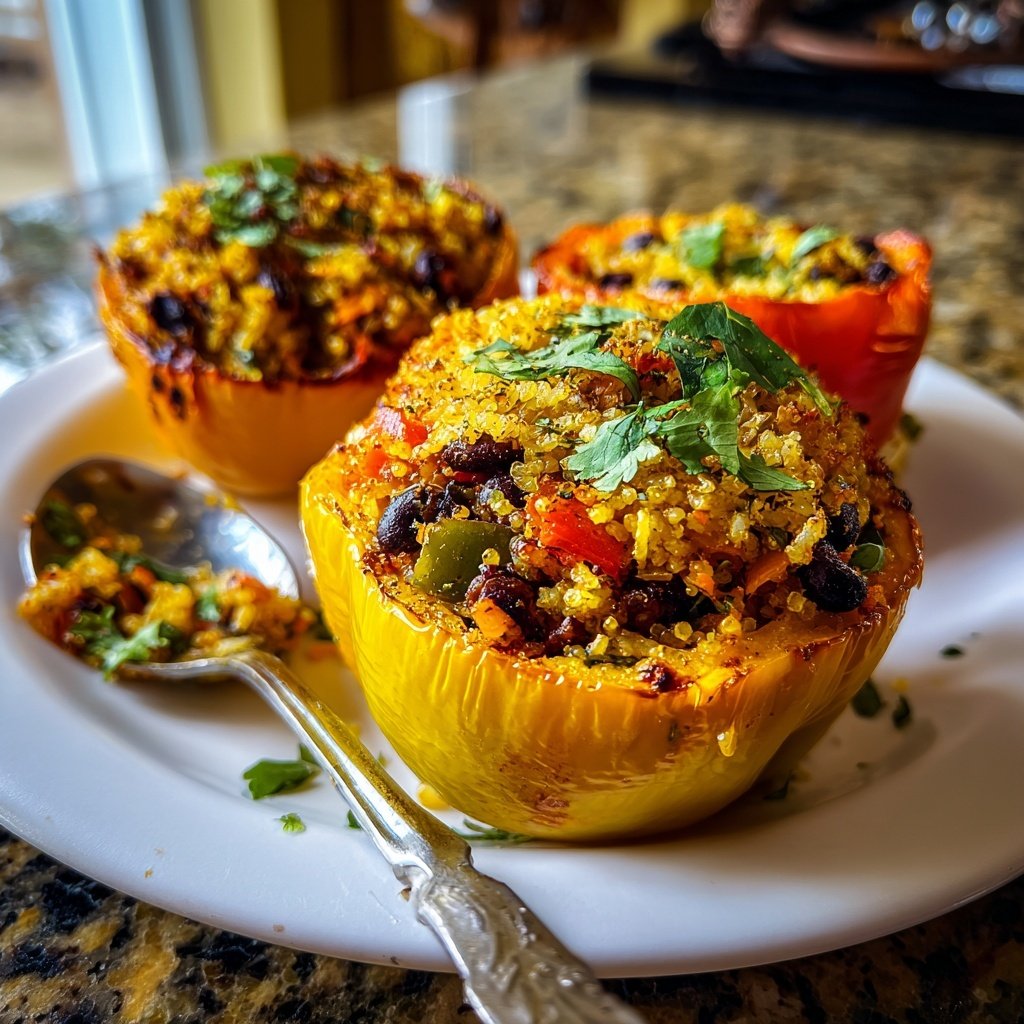Baked Veggie Rice Stuffed Peppers
