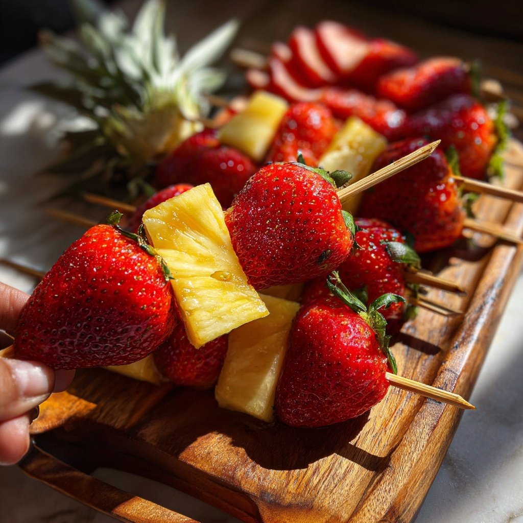 Valentines Charcuterie Board with Fruit Skewers