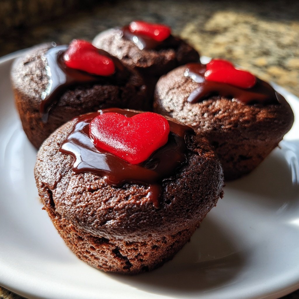 Chocolate Cupcakes with Heart Toppers