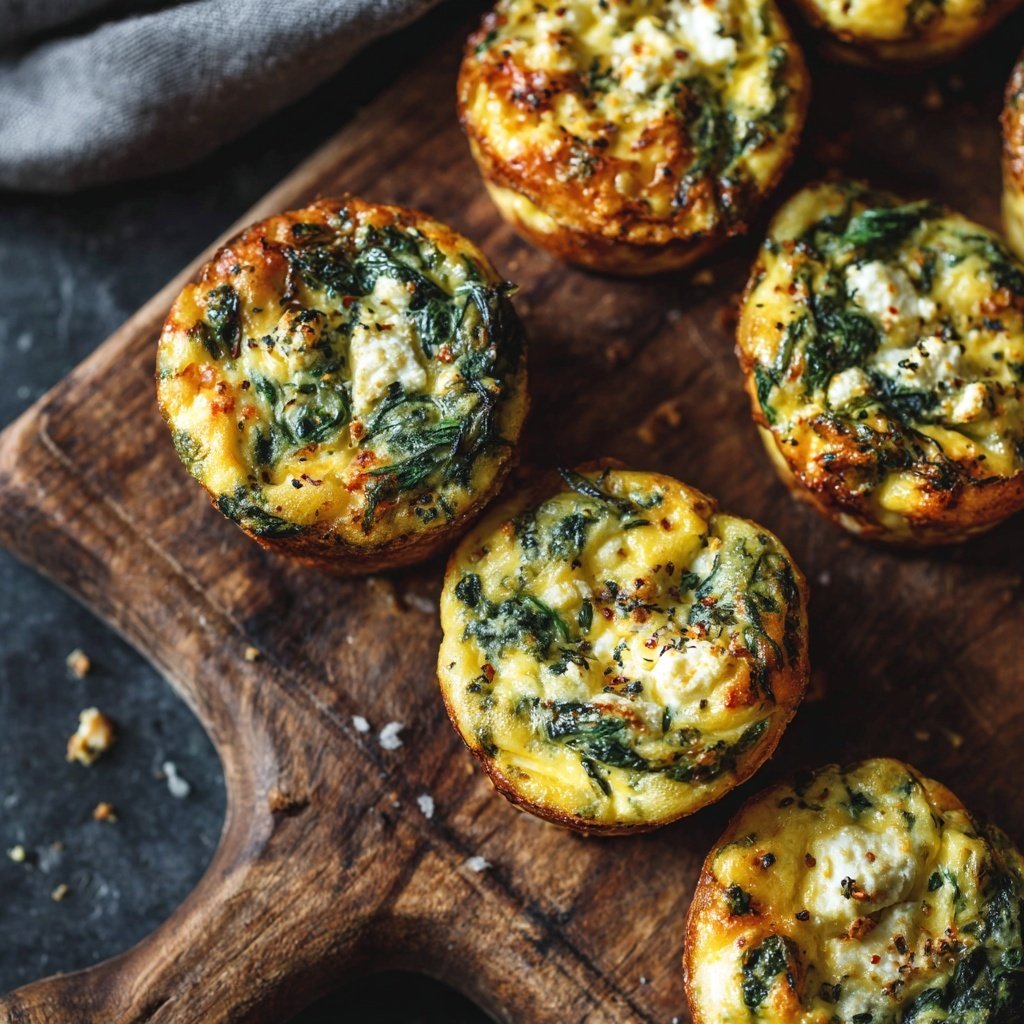 Breakfast Spinach And Feta Egg Muffins